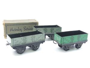 Hornby O Gauge Open Coal - Mineral Wagons x3 Set Vintage Tinplate image 10