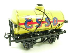 Ace Trains O Gauge G1 Four Wheel Tinplate "Esso" Yellow Fuel Tanker Wagon 2/3 Rail image 2
