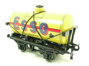 Ace Trains O Gauge G1 Four Wheel Tinplate "Esso" Yellow Fuel Tanker Wagon 2/3 Rail image 3