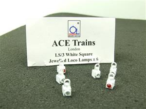 Ace Trains O Gauge LS3 White Square Jewelled Loco Lamps Pack of Six image 1