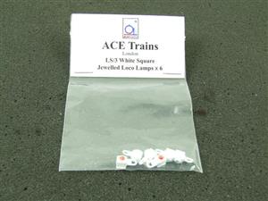 Ace Trains O Gauge LS3 White Square Jewelled Loco Lamps Pack of Six image 2