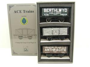 Ace Trains O Gauge G/5 WS1 Private Owner "South Wales" Coal Wagons x3 Set 1 Bxd image 1