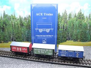 Ace Trains O Gauge G6 SV3 Private Owner Salt Wagons x3 Set 3 Bxd image 3