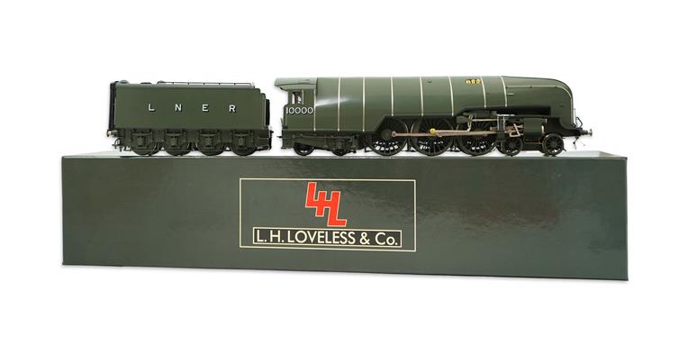 O Gauge LH Loveless & Co LNER Brass "Hush Hush" 4-6-4 Loco & Tender 10000 Elec 2 Rail Superb Bxd image 13