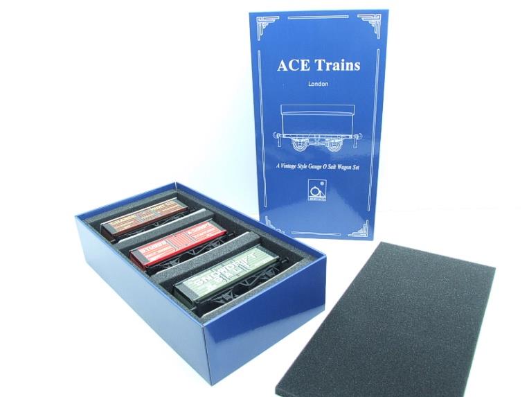 Ace Trains O Gauge G6 SV1 Private Owner Salt Wagons x3 Set 1 Bxd image 18