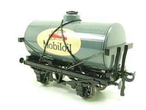 Ace Trains O Gauge G1 Four Wheel Gargoyle "Mobiloil" Grey Fuel Tanker Tinplate image 3
