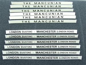 Ace Trains O Gauge M/N "THE MANCUNIAN" Coach Head Boards x12 Set image 1