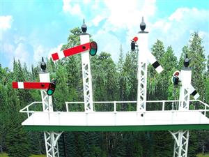 Ace Trains O Gauge ACS/1 Signal Gantry "All Home" Red Fish Tail Signal Arms Edition Electric image 4