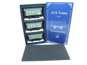 Ace Trains O Gauge G6 SV6 Private Owner "Mangers Salt" Wagons x3 Set 6 Bxd image 1