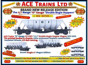 Ace Trains O Gauge G7-HW1 Bogie Hopper Wagon "I.C.I" x1 image 1