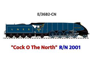 Ace Trains O Gauge, E/36B2-CN, Streamlined Edition, Class P2, LNER, Garter Blue, 2-8-2 Loco & Tender Named "Cock O The North" R/N: 2001. Metal, 2/3 Rail, Brand NEW image 1