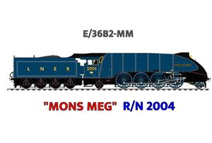 Ace Trains O Gauge, E/36B2-MM, Streamlined Edition, Class P2, LNER, Garter Blue, 2-8-2 Loco & Tender Named "Mons Meg" R/N: 2004, Metal, 2/3 Rail, Brand NEW image 1