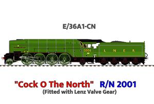 Ace Trains, O Gauge, E/36A1-CN, Non-Streamlined Edition, Class P2, LNER, Lined Apple Green, 2-8-2 Loco & Tender named "Cock O The North" R/N: 2001,Metal, 2/3 Rail, B/New Release ORIGINAL Edition image 1