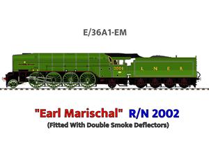 Ace Trains O Gauge E/36A1-EM, Non-Streamlined Edition, Class P2, LNER, Lined Apple Green, 2-8-2 Loco & Tender named "Earl Marischal" R/N: 2002, Double Smoke Deflectors, Metal, 2/3 Rail, B/New Release Edition image 1