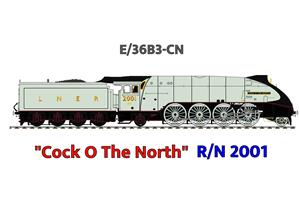 Ace Trains O Gauge, E/36B3-CN, Streamlined Edition, Class P2, LNER, Two Tone Grey, 2-8-2 Loco & Tender Named "Cock O The North" R/N: 2001, Metal, 2/3 Rail, Brand NEW Release Edition image 1