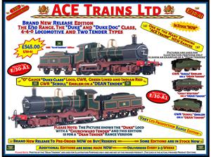 E/30-A1 "Duke" Class GWR 4-4-0 Loco & DEAN Tender Lined Green & Indian Red Curved Frame Brass Dome image 1