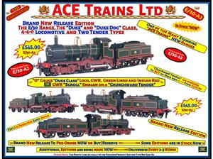 Ace Trains O Gauge E/30A2 "Duke" Class GWR 4-4-0 Loco & Churchward Tender Lined Green & Indian Red image 1