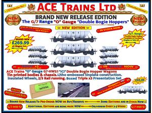 Ace Trains O Gauge G7-HWS1 Bogie Hopper Wagon"Set 1" x3 Triple"I.C.I" Box Presentation Set image 1