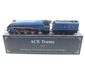 Ace Trains O Gauge E4, A4 Pacific LNER Gater Blue Named "Kestral" R/N 4485, Open Valence, Post War, Electric, 3 Rail Boxed image 1