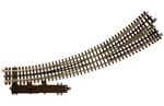 Atlas 6077 - O Gauge 3 Rail O-72/O-54 Left Hand Curved R/Turnout 36”/27" Radius Elec Op Point x1