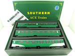 Ace Trains O Gauge C21B SR Green Bulleid Post War x3 Coaches Set B Boxed