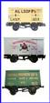 Ace Trains O Gauge G2-BV14 Private Owner Beer Van Wagons x3 Set 14 Bxd