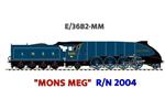 Ace Trains O Gauge, E/36B2-MM, Streamlined Edition, Class P2, LNER, Garter Blue, 2-8-2 Loco & Tender Named "Mons Meg" R/N: 2004, Metal, 2/3 Rail, Brand NEW