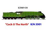 Ace Trains O Gauge E36B1 Class P2 LNER Lined Apple Green Streamlined A4 Body  - "Cock O The North" R