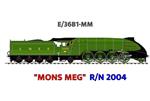 Ace Trains O Gauge, E/36B1-MM, Streamlined Edition, Class P2, LNER, Lined Apple Green, 2-8-2 Loco & Tender Named "Mons Meg" R/N: 2004, Metal, 2/3 Rail, This is a PRE-ORDER, These are Due in Stock Soon
