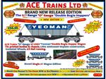 Ace Trains O Gauge G7-HW3 Bogie Hopper Wagon "Yeoman" x1